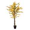 Forsythienbaum mit 3 Stämmen, Kunstpflanze, gelb, 150cm