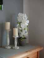 Orchidee, Kunstpflanze, weiß, 80cm