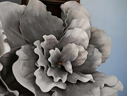 Riesen-Blüte (EVA), künstlich, steingrau, 80cm
