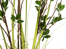 Immergrünstrauch mit Gras, Kunstpflanze, 120 cm
