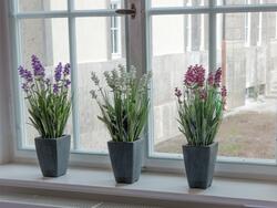 Lavendel, Kunstpflanze, rosé, im Dekotopf, 45cm