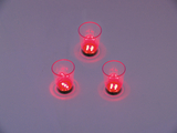 LED-Glas 2cl mit Würfelspiel, rot, 3x