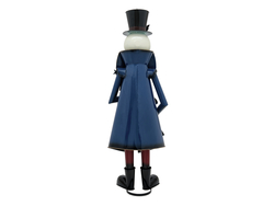 Schneemann mit Mantel, Metall, 150cm, blau