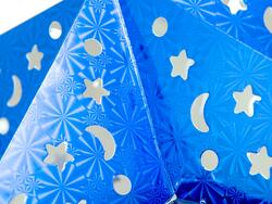 Stern Laterne, Papier, blau, 50 cm