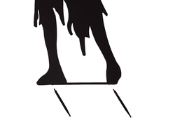 Silhouette Metall Zombie Frau, 135cm