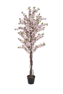 Kirschbaum mit 3 Stämmen, Kunstpflanze, rose, 150 cm
