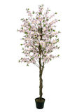 Kirschbaum mit 3 Stämmen, Kunstpflanze, rose, 180 cm