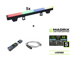 Set 5x LED PT-100/32 Pixel DMX Tube + Madrix Software