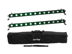 Set 2x LED BAR-12 QCL RGB+UV Leiste + Soft-Bag