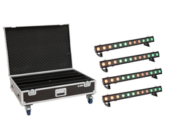 Set 4x LED IP T-PIX 12 HCL Leiste + Case mit Rollen