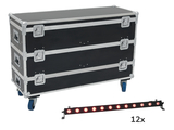 Set 12x LED BAR-12 QCL RGB+UV Leiste + Case mit Rollen