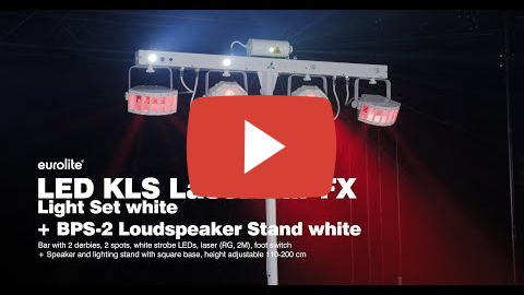 Set LED KLS Laser Bar FX-Lichtset weiß + BPS-2 Boxenhochständer weiß